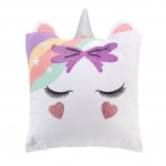 Coussin 40 x 40 cm Jolie licorne a paillettes