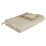 Plaid ou jete de canape coton 160 x 220 cm raye Lin