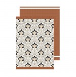 Lot de 2 torchons 50 x 70 cm Marie Antoinette marron