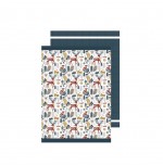 Lot de 2 torchons 50 x 70 cm Animaux d hiver bleu