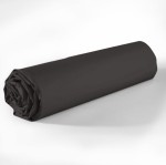 Drap housse coton uni 90 x 190 cm Passion anthracite