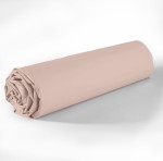 Drap housse coton uni 140 x 190 cm Passion rose