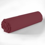 Drap housse coton uni 90 x 190 cm Passion rouge