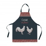 Tablier en coton 85 cm Coqs et fleurs