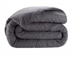 Housse couette satin de coton 240 x 260 cm uni gris anthracite