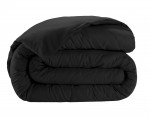 Housse couette satin de coton 240 x 260 cm uni noir