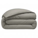 Housse de couette 220 x 240 cm  Percale de coton lav gris perle