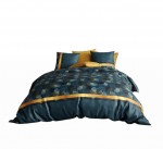 Housse couette + 2 taies 220 x 240 cm Feuilles Gincko