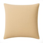 Taie d'oreiller en gaze de coton lave 65 x 65 cm Douce ecru