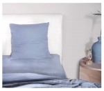 Taie d'oreiller en gaze de coton lave 65 x 65 cm Douce bleu givree