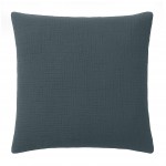 Taie d'oreiller en gaze de coton lave 65 x 65 cm Douce bleu petrole
