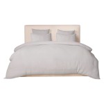Housse de couette + taies gaze de coton lave 240 x 260 cm Douce gris glacier