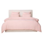 Housse de couette + taies gaze de coton lave 220 x 240 cm Douce rose