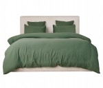 Housse de couette + taies gaze de coton lave 240 x 260 cm Douce vert