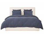 Housse de couette + taies gaze de coton lave 240 x 260 cm Douce bleu petrole