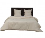 Housse de couette + taies gaze de microfibre 240 x 260 cm ecru