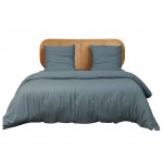 Parure de lit en gaze de microfibre 220 x 240 cm Uni bleu