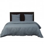 Housse de couette + taies gaze de microfibre 240 x 260 cm bleu petrole