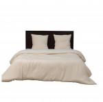 Parure de lit en gaze de microfibre 220 x 240 cm Bicolore ecru