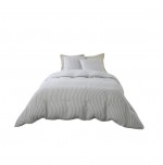 Housse de couette + taies gaze de coton 240 x 260 cm Soleis gris
