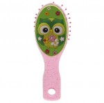 Brosse  cheveux Chouette verte