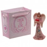 Statuette Ange porte-bonheur dans sac cadeau - Celestial Charms rose
