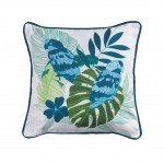 Coussin passepoil 40 x 40 cm Jungle perroquets