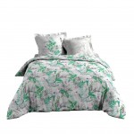 Parure de lit 220 x 240 cm Oiseaux nature blanc