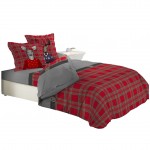 Parure de drap flanelle + taies d'oreiller 240 x 300 cm Family cerf