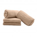 Lot de 4 Serviettes de toilette 70 x 130 cm Elegante noisette
