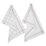 Lot de 2 torchons 45 x 70 cm Tradition gris