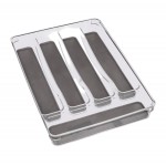 Range couverts 5 compartiments en plastique transparent