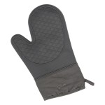 Gant de cuisine anti-chaleur  Silicone & tissu  L. 18 x H. 29,2 cm  Gris