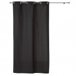Rideau a oeillets coton uni 140 x 240 cm Panama Noir