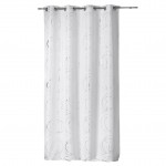 Rideau a oeillets 140 x 260 cm Argent bully blanc