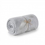 Plaid polaire Plumette 127 x 152 cm gris perle