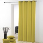 Rideau a oeillets plastique Polyester uni Essentiel Tilleul 140 x 260 cm