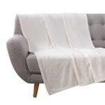 Plaid flanelle 125 x 150 cm Barocco Blanc