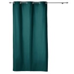 Rideau a oeillets en coton uni 140 x 240 cm Emeraude