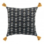 Coussin � pompons 40 x 40 cm Letikos noir