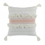 Coussin � pompons 40 x 40 cm Indira rose