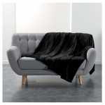 Plaid flanelle 180 x 220 cm Flanoux noir