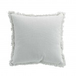 Coussin a franges 45 x 45 cm Vanina blanc