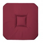 Coussin galette de chaise 4 rabats 36 x 36 cm Bordeaux panama