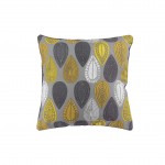 Coussin Passepoil 40 x 40 cm Palpito anthracite jaune