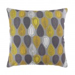 Coussin Passepoil 60 x 60 cm Palpito anthracite jaune