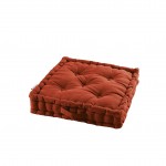 Coussin de sol matelass� en coton terracotta 45cm