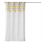 Rideau � oeillets Pompons 140 x 240 cm Naturaline jaune