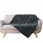 Plaid a poils doux 125 x 150 cm Caresses anthracite