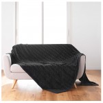 Plaid flanelle 180 x 220 cm Aryas noir